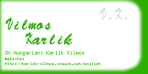 vilmos karlik business card